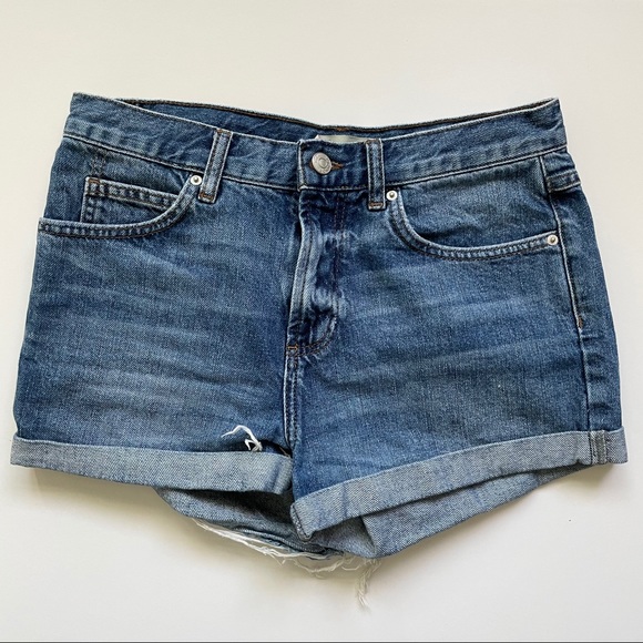 topshop blue denim shorts